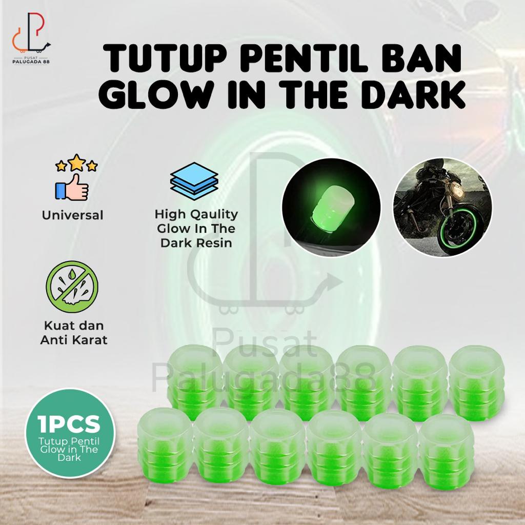 Tutup Pentil Roda Ban Mobil Motor Sepeda Glow In The Dark Glowing NEON