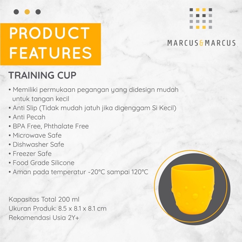 MARCUS &amp; MARCUS TRAINING CUP - peralatan mpasi gelas