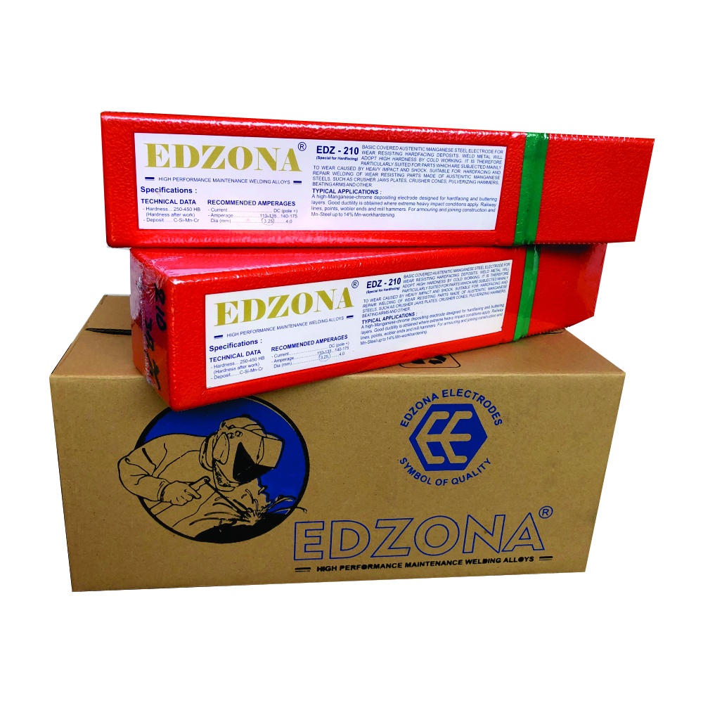 Kawat Las hardfacing | Edzona - 210 | 250 - 450 HB | Diameter 3,25 & 4,0 mm