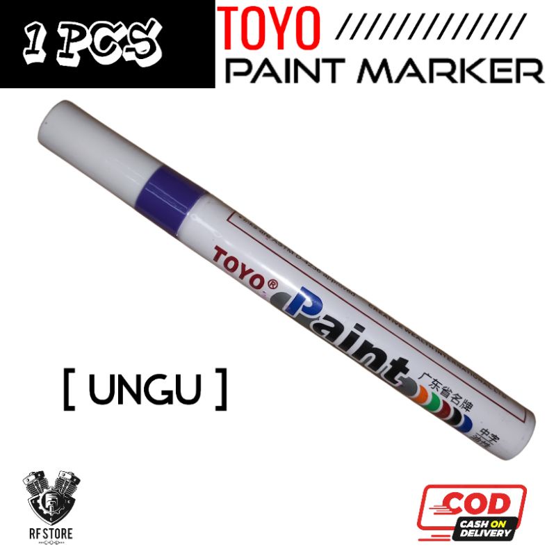 

Spidol permanen Toyo paint marker/ warna ungu/ 1 pcs/ Spidol serbaguna/ spidol ban/ RF Store