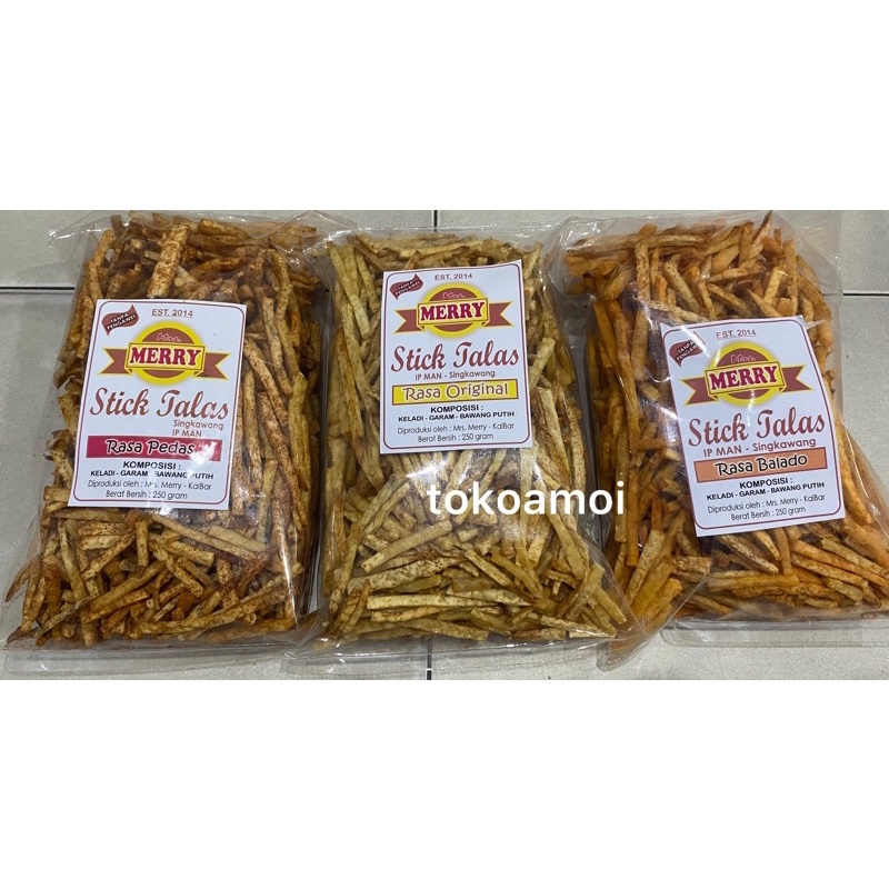 

Stick Talas Merry Singkawang 250gr Original / Balado / Pedas