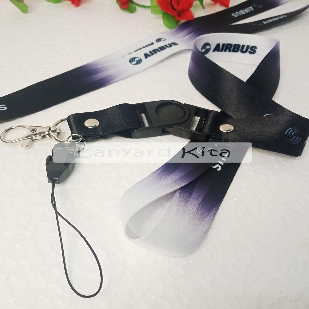 

[KODE PRODUK V9MM93998] AIR BUS Lanyard Id Card Printing GANTUNGAN NAME TAG BAHAN TISSUE 2 CM