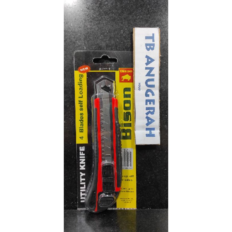 

Cutter Bison (4 Blades Self Loading) - Utility Knife • Free 3 Refill