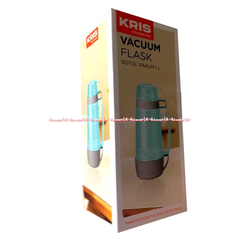 Kris Vacuum Flask Glass Insulated 1L Thermos Termos Dengan Saringan Teh Botol Minum Krischef 1 Litter Warna Hijau Tosca Krisbow Tahan Panas 9jam