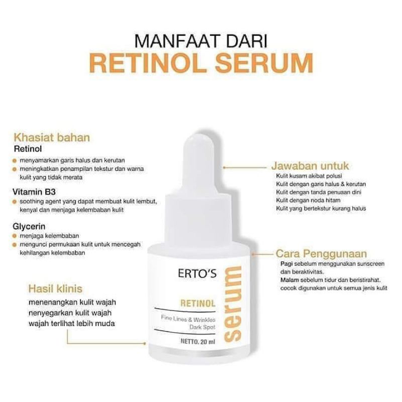 [ORI] SERUM ERTO'S RETINOL Menghilangkan Flek Hitam dan Wajah Kusam dengan ANTI AGING &amp; ANTI OKSIDAN