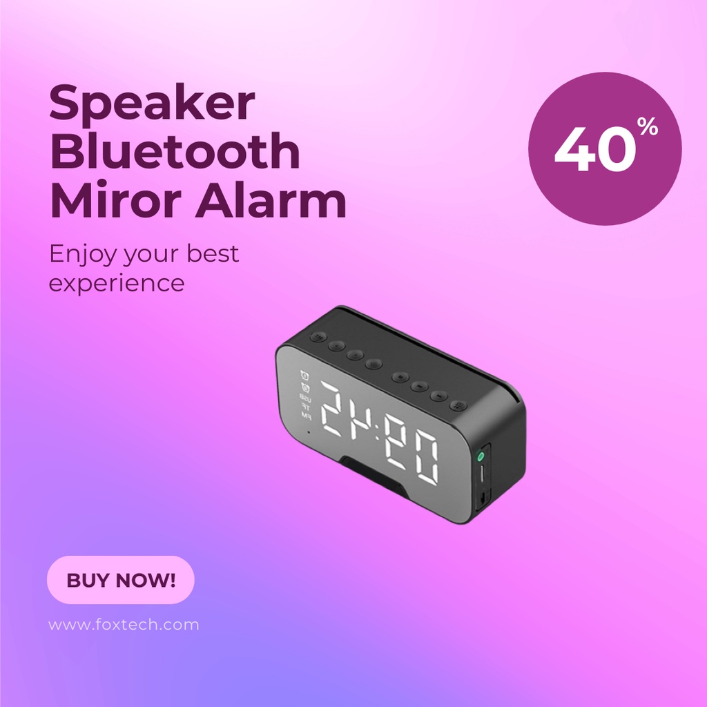 [ORIGINAL] Speaker Bluetooth Digital Clock Wireless Speaker