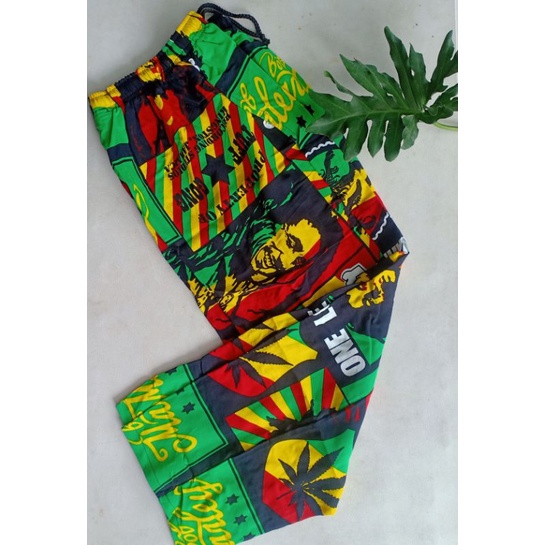 celana panjang Bob Marley rasta reggae baju pantai