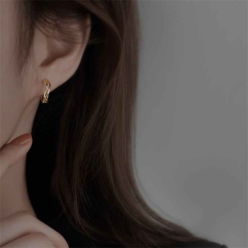 Anting Tusuk Silver 925 Desain Duri Simple Aksesoris Wanita