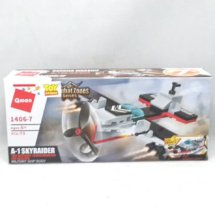Block 2 in 1 Qman Lego Satuan 1406-7 A-1 Skyraider TS