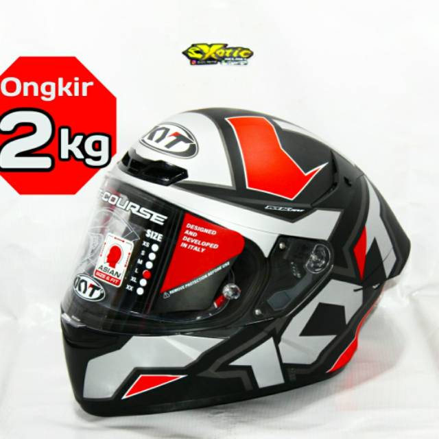 Helm KYT TT COURSE electron red merah