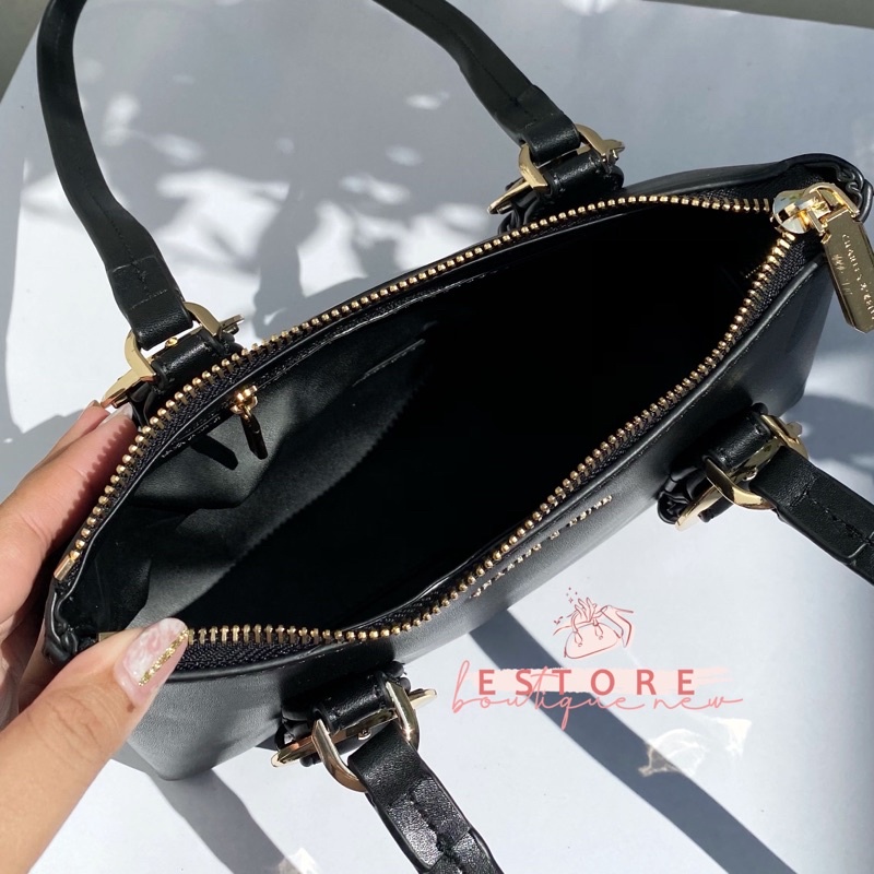 Ring Buckle Leather Shoulder Bag