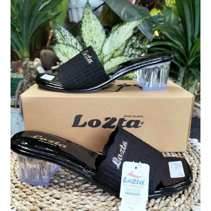 OBRAL wedges calbi merk star hogi hils 3cm dan hils 5cm/sandal cewek murah/wedges murah/wedges terlaris/sandal wedges cewek-Losta kaca hitam