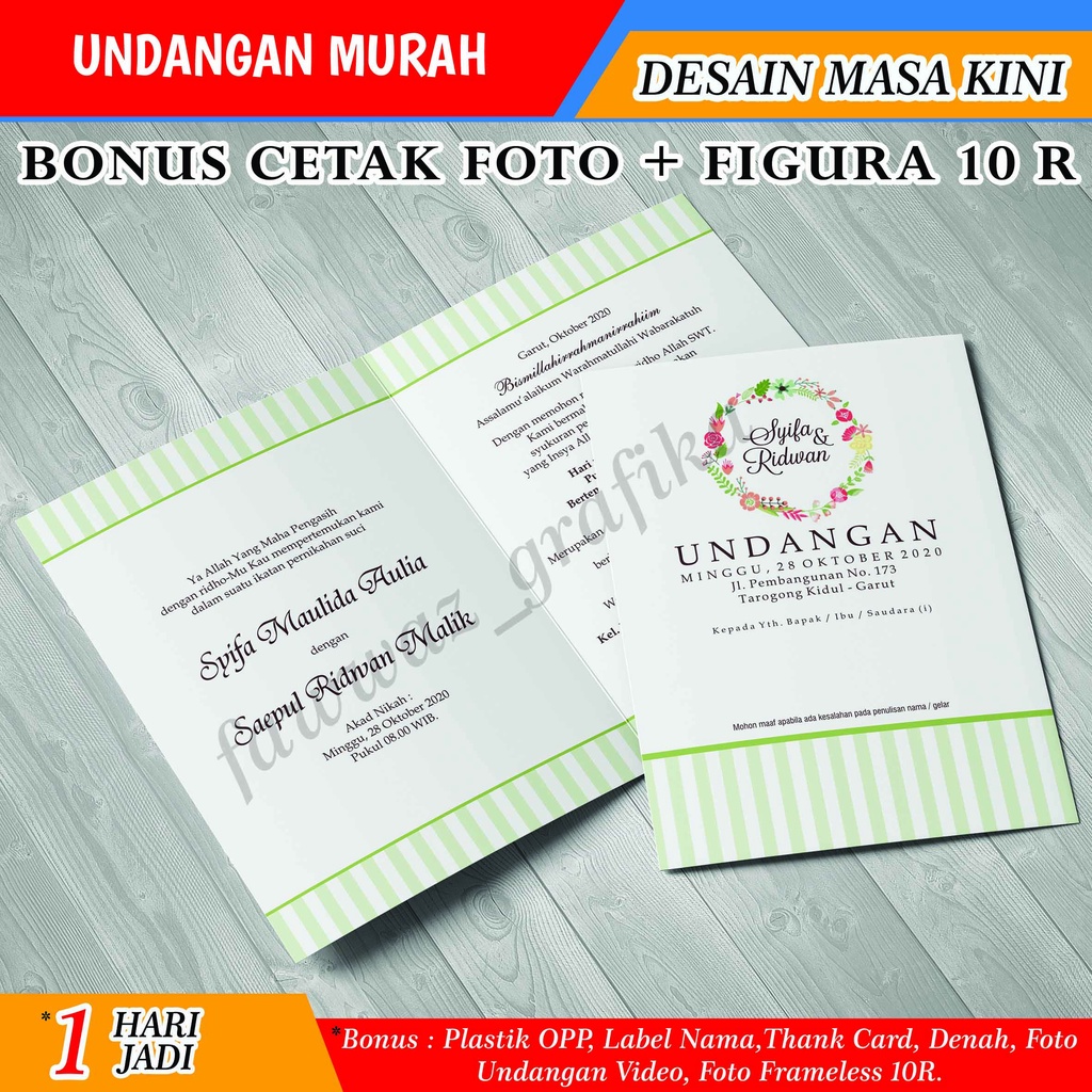 undangan, undangan pernikahan, undangan murah, undangan rustic, undangan jasmine, undangan kekininan