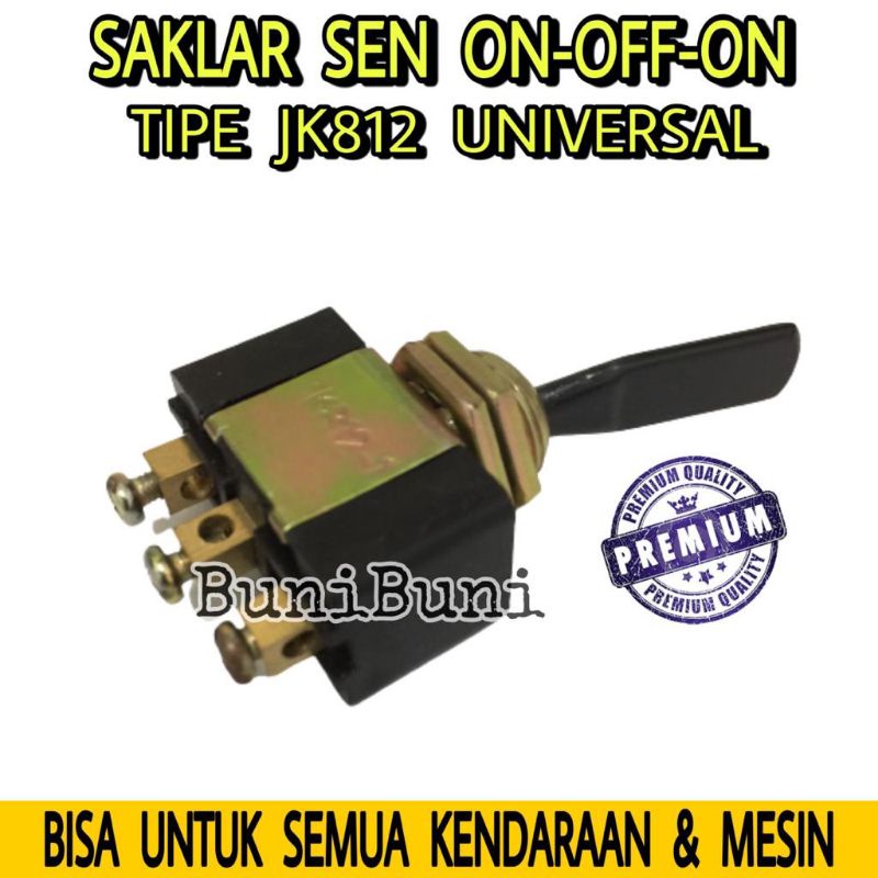 Saklar Lampu SEN On-Off-On 3 Kaki Pin Untuk Mobil &amp; Motor JK812 Universal