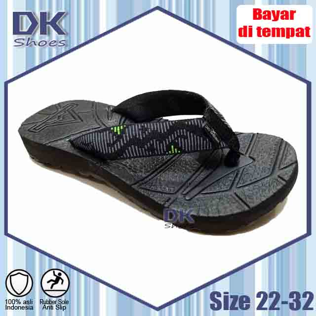 X-gear 39-43 Sandal Anak Karet Remaja Laki Dewasa / Sandal Jepit Hitam Laki / Sandal Murah Laki