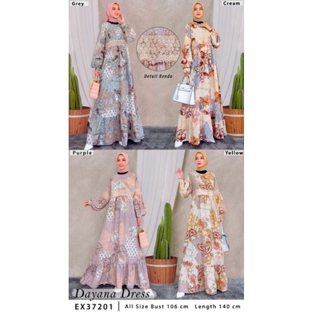 Kiran_OLshopp /Dayana Dress / Gamis Raya ORI by Extu