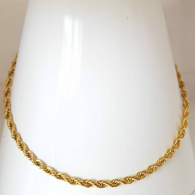 Kalung tambang Titanium Gold Import Antikarat