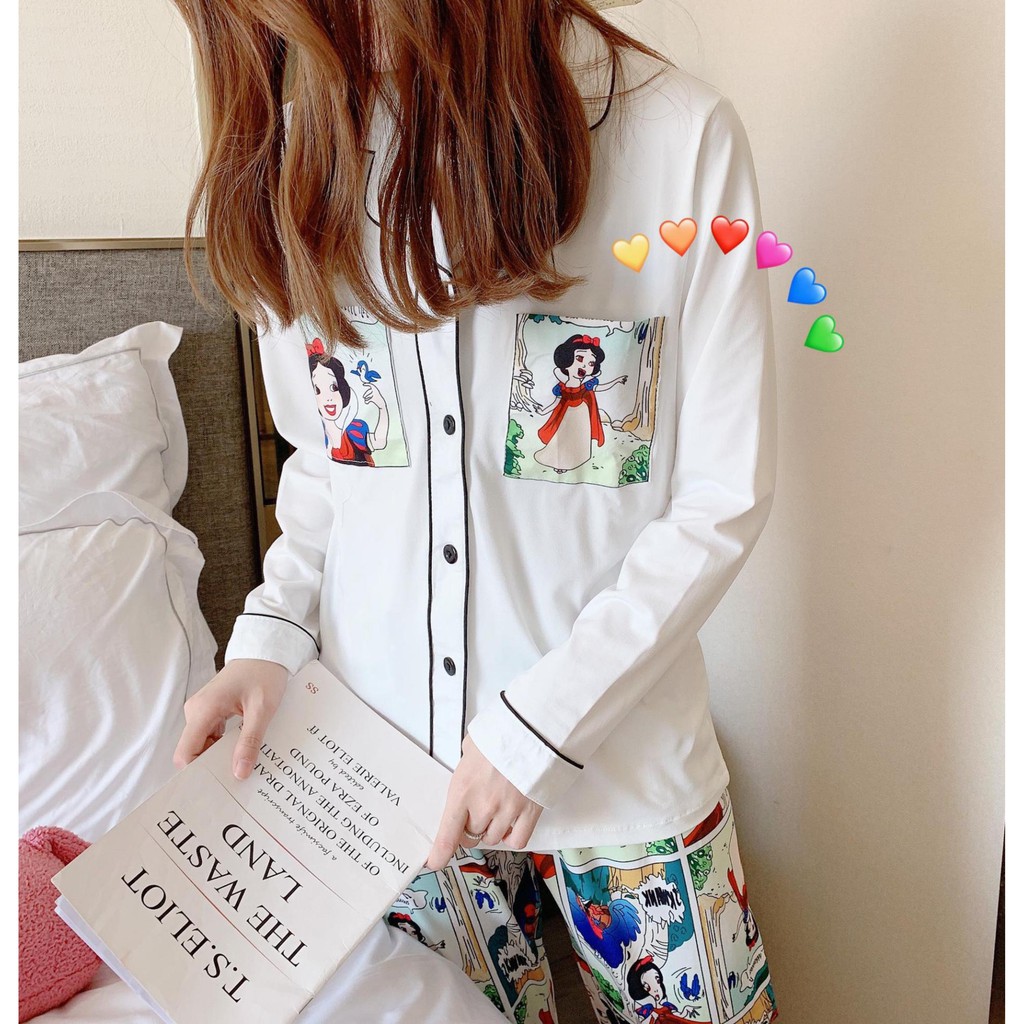 (COD) Baju Tidur Wanita Set Piyama kartun lengan panjang a250