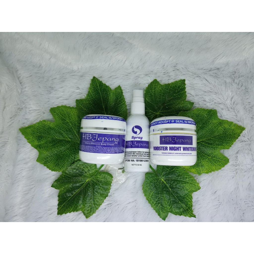 HB Jepang / Paket Hemat isi 3 / Booster Night - Spray - Cherry bloosom / Paket Badan / Pemutih BPOM