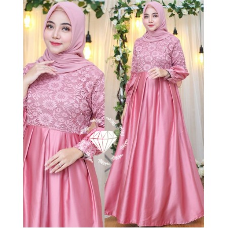 GAMIS BRUKAT CANTIK SYARI MURAH DRESS KONDANGAN WISUDA NIKAH AKAD