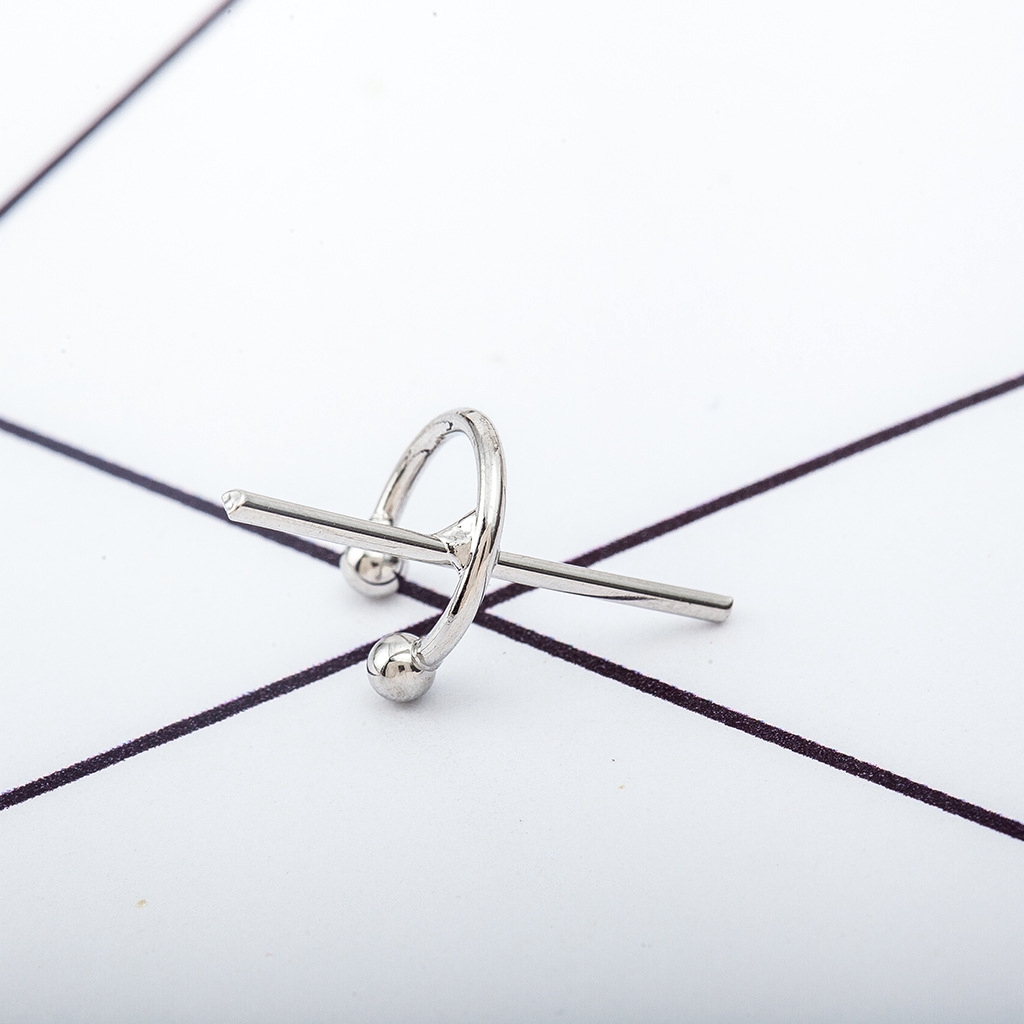 Personality Geometry C Shaped Cross Ear Bone Clip Without Pierced Ear Clip Earrings