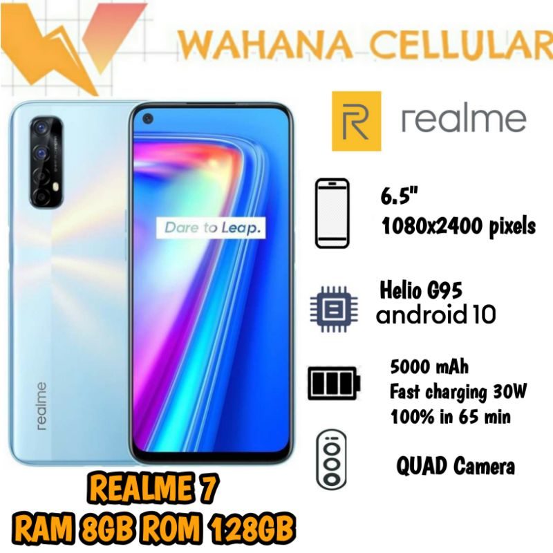 HP REALME 7 RAM 8/128 GB + NFC - REALME 7 RAM 8GB ROM 128GB GARANSI RESMI-1