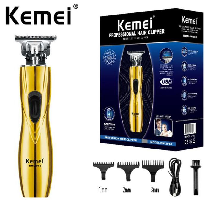 Kemei Hair Trimmer KM-2918 USB Rechargeable Hair Clipper / Alat Cukur