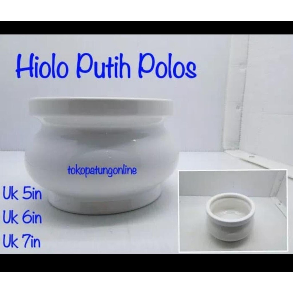 Hiolo Polos Putih Keramik 8in Import