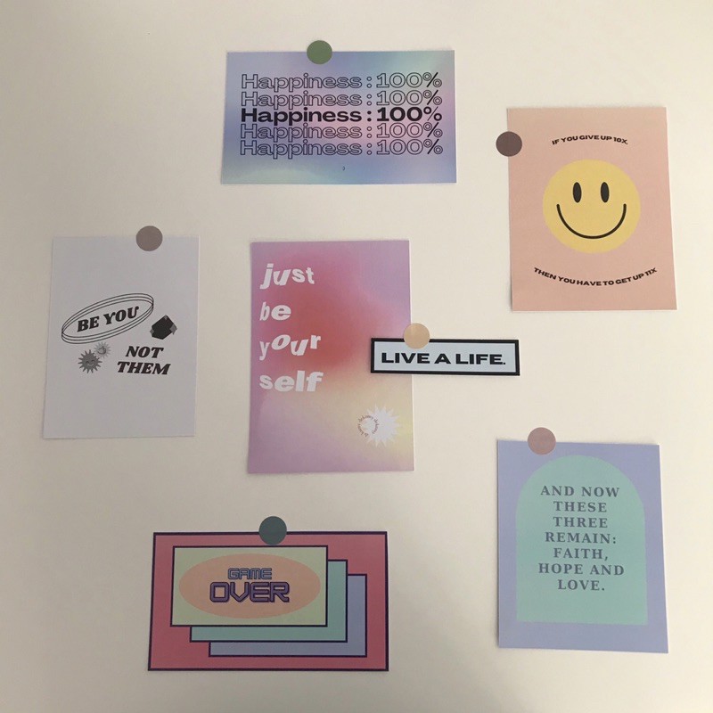 

1 SET WALL DECOR + STICKERS | ARTPRINTS | POSTCARDS ARTCARDS (PASTEL VER.) + FREEBIES/EXTRA GIFT :D