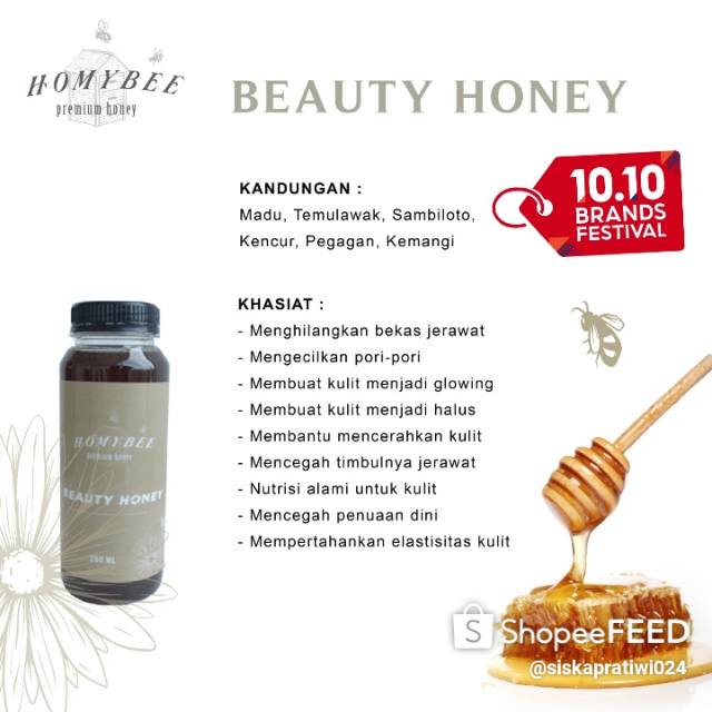 

homybee beauty honey madu asli dengan bahan alami