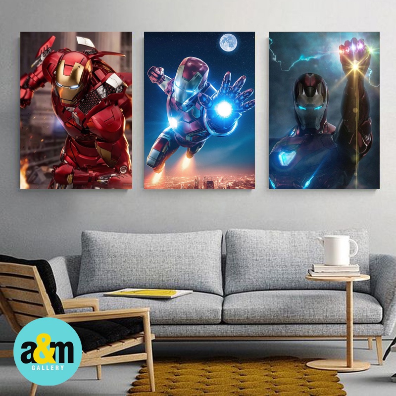 Pajangan Dinding Kamar IRON MAN I Hiasan Dinding Kamar IRON MAN I Poster Kayu Superhero Dekorasi Kamar - A&amp;M