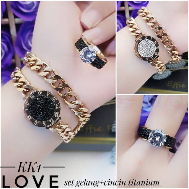 Titanium gelang dan cincin 1206i