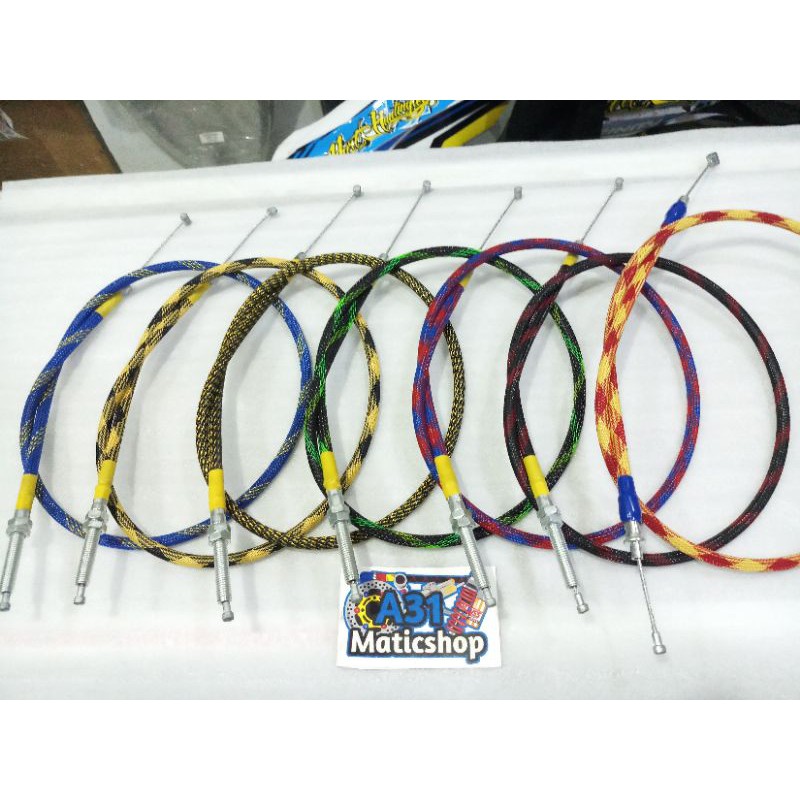 Kabel kopling tali kopling Vixion Ninja dll motif serat motif warna kombinasi variasi Thailand