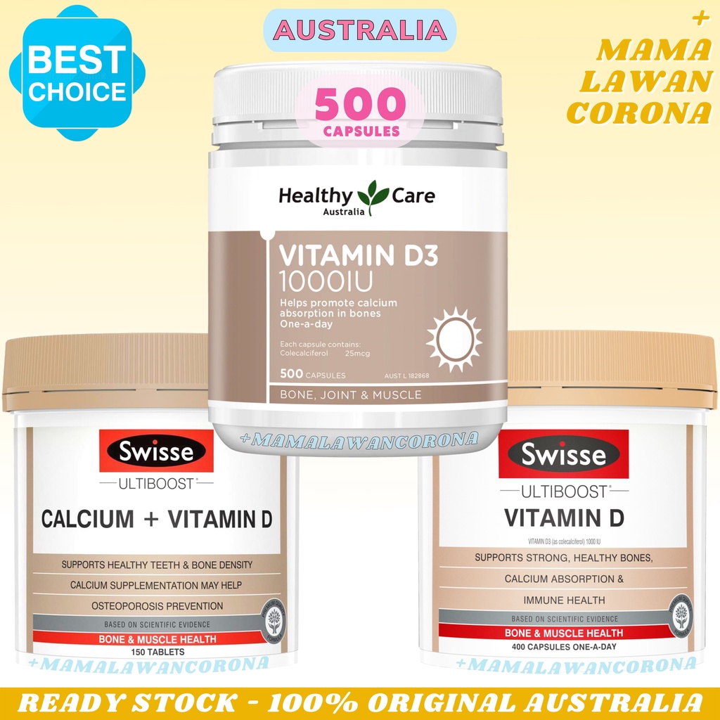 Jual HEALTHY CARE Vitamin D3 1000 IU 1000IU 500 Soft Capsules / Swisse