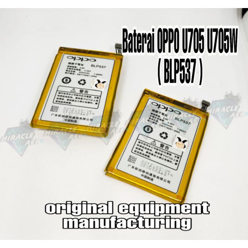 Baterai OPPO U705 U705W BLP537 aksesoris handphone batre hp Oppo u705