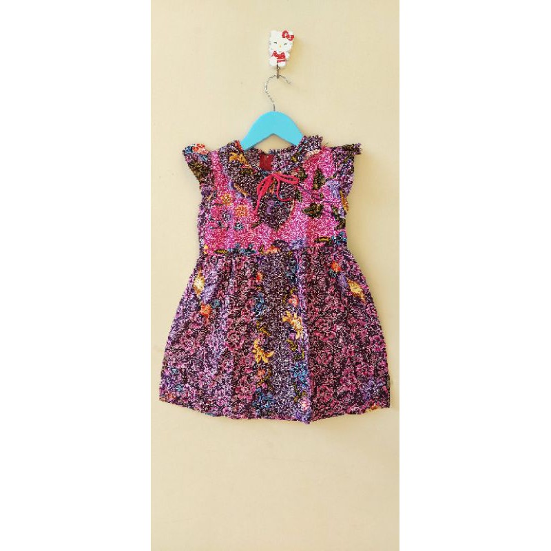 Pakaian batik anak baju batik rok batik anak dress Batik Anak ungu