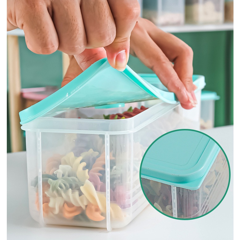 Adda Home - Toples Panjang Serbaguna Food Grade Wadah Penyimpanan Spaghetti Mie Ikan Snack Makanan 30x8x8cm