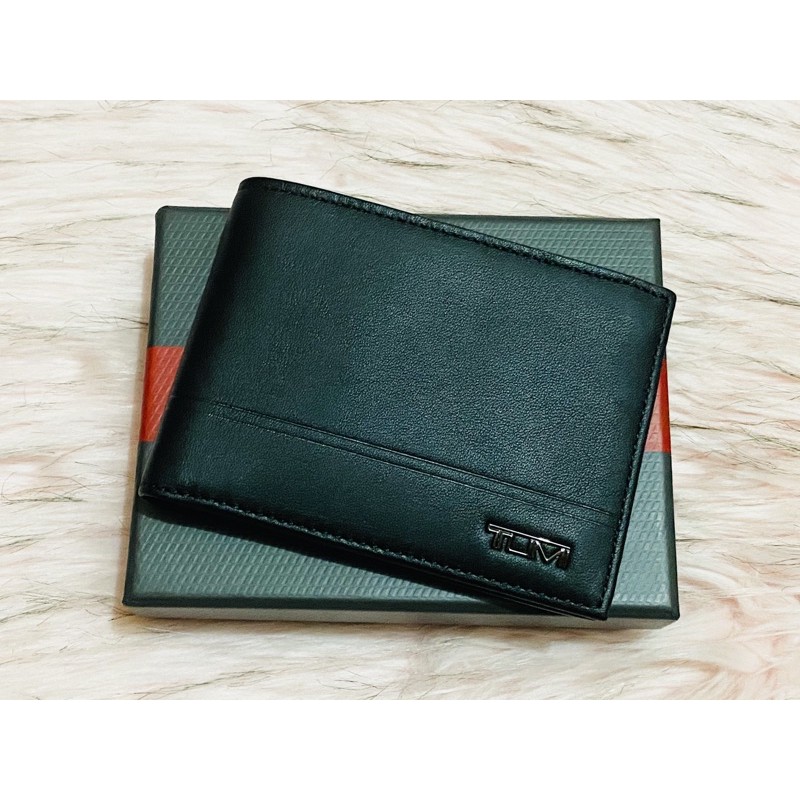 Tumi Double Billfold w/ ID Black Wallet