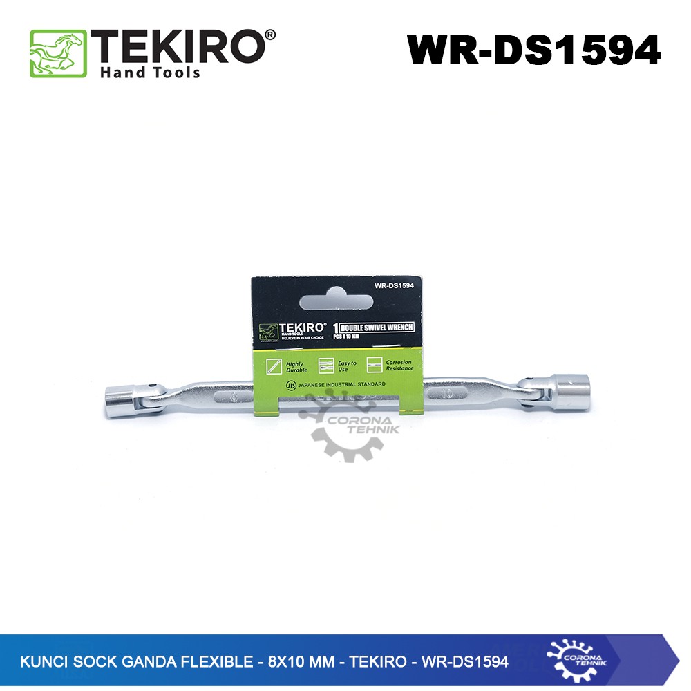 WR-DS1594 Kunci Sock Ganda Flexible - 8x10 mm - Tekiro