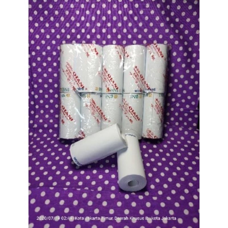 Kertas Thermal BNI wirecard 57x27 mm, Kertas Termal BNI wirecard 57x27 mm, Kertas Struk kasir, edc