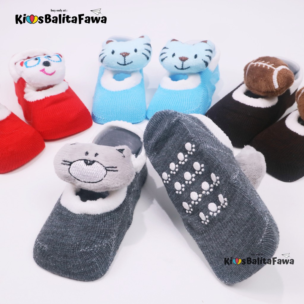 Prewalker Socks 3D Bayi Boneka Karakter / Import Kaos Kaki Polos Anak Laki Perempuan Anti Slip Murah