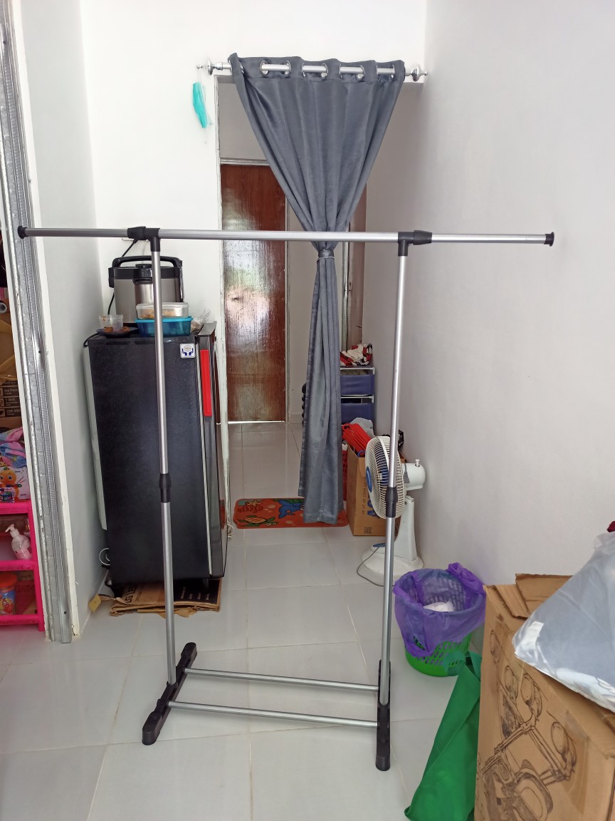 Gantungan Baju Stand Hanger Single Rak Baju Stainless