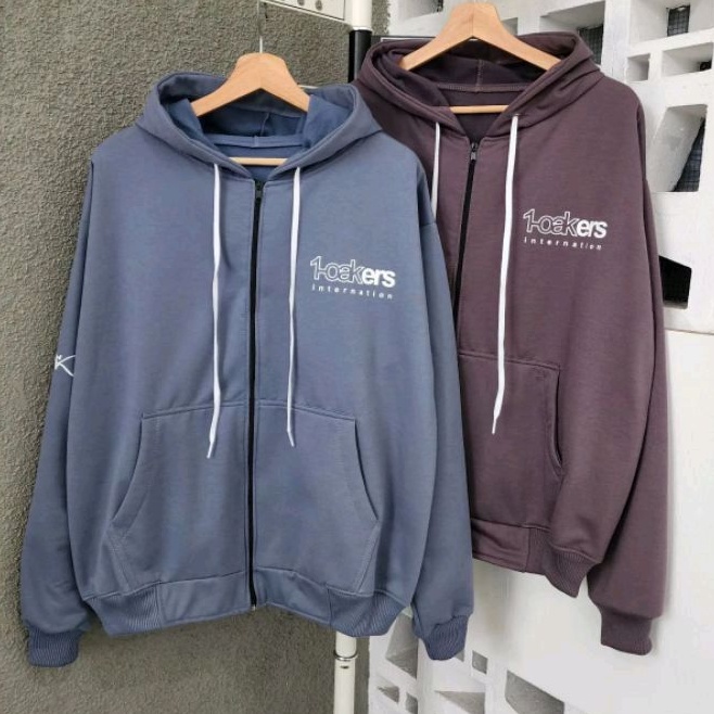 Jaket Oversize Wanita Pria XXL LD 126 - OAKER ZIPPER XXL - Oversize Zipper Hoodie Big Size Jumbo Pri
