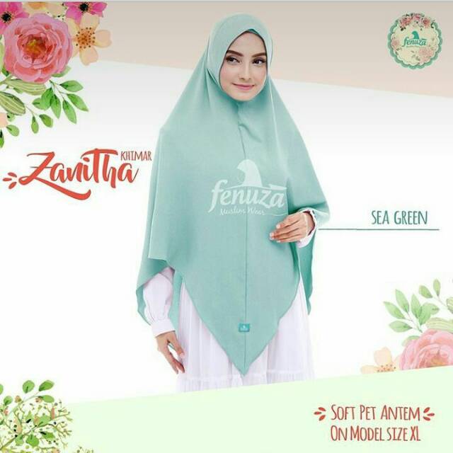 Khimar syar'i polos moscrepe Khimar Zanitha size L by Fenuza Muslimwear