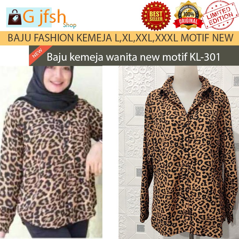 Baju atasan wanita terbaru corak loreng