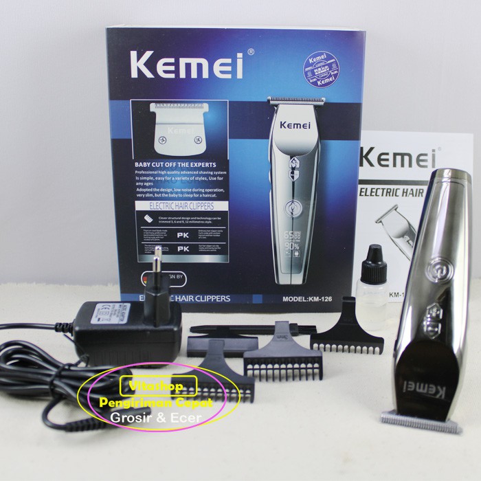 KEMEI KM-126 MESIN CUKUR PANGKAS RAMBUT / ALAT CUKUR RAMBUT KEMEI RECHARGER