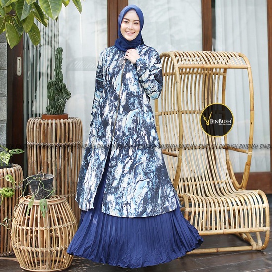 ALYA SET BY BINBUSH (Setelan kasual, set kasual, set rok, set tunik, baju kasual, stelan muslim)