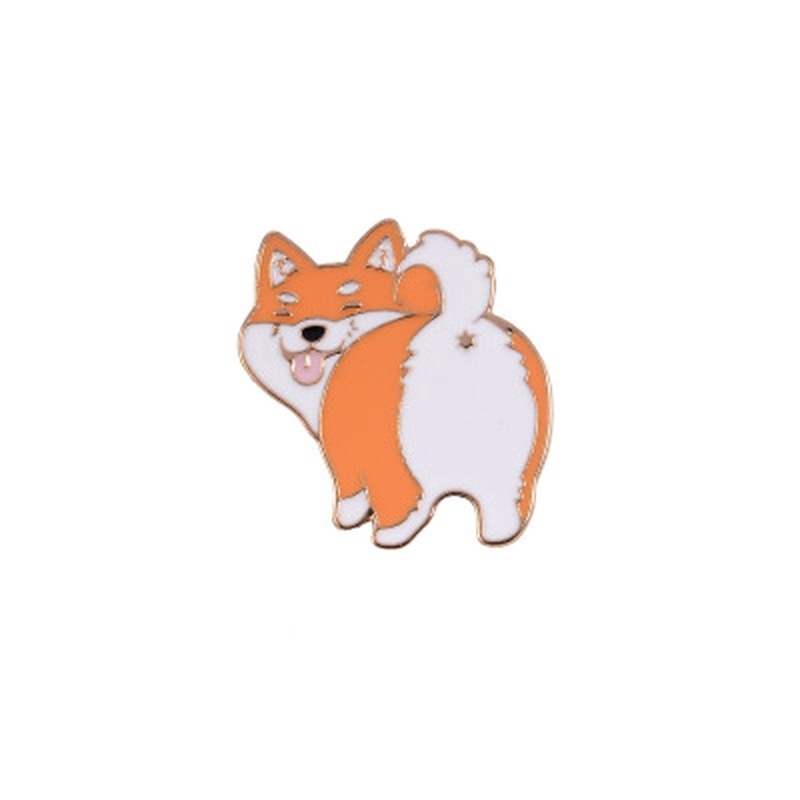 1pc Pin Bros Enamel Gambar Kartun Hewan Anjing Panda Rubah Babi