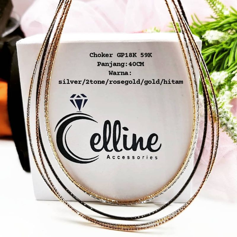 Kalung choker lapis emas anti alergi/kalung choker hitam/kalung choker rosegold/KALUNG XP