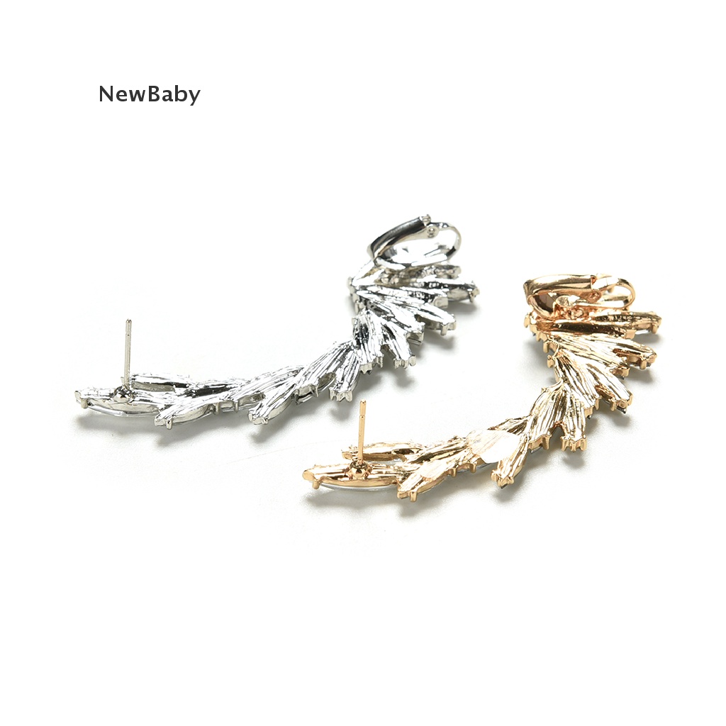 1pc Anting Klip On Hias Berlian Imitasi Untuk Wanita